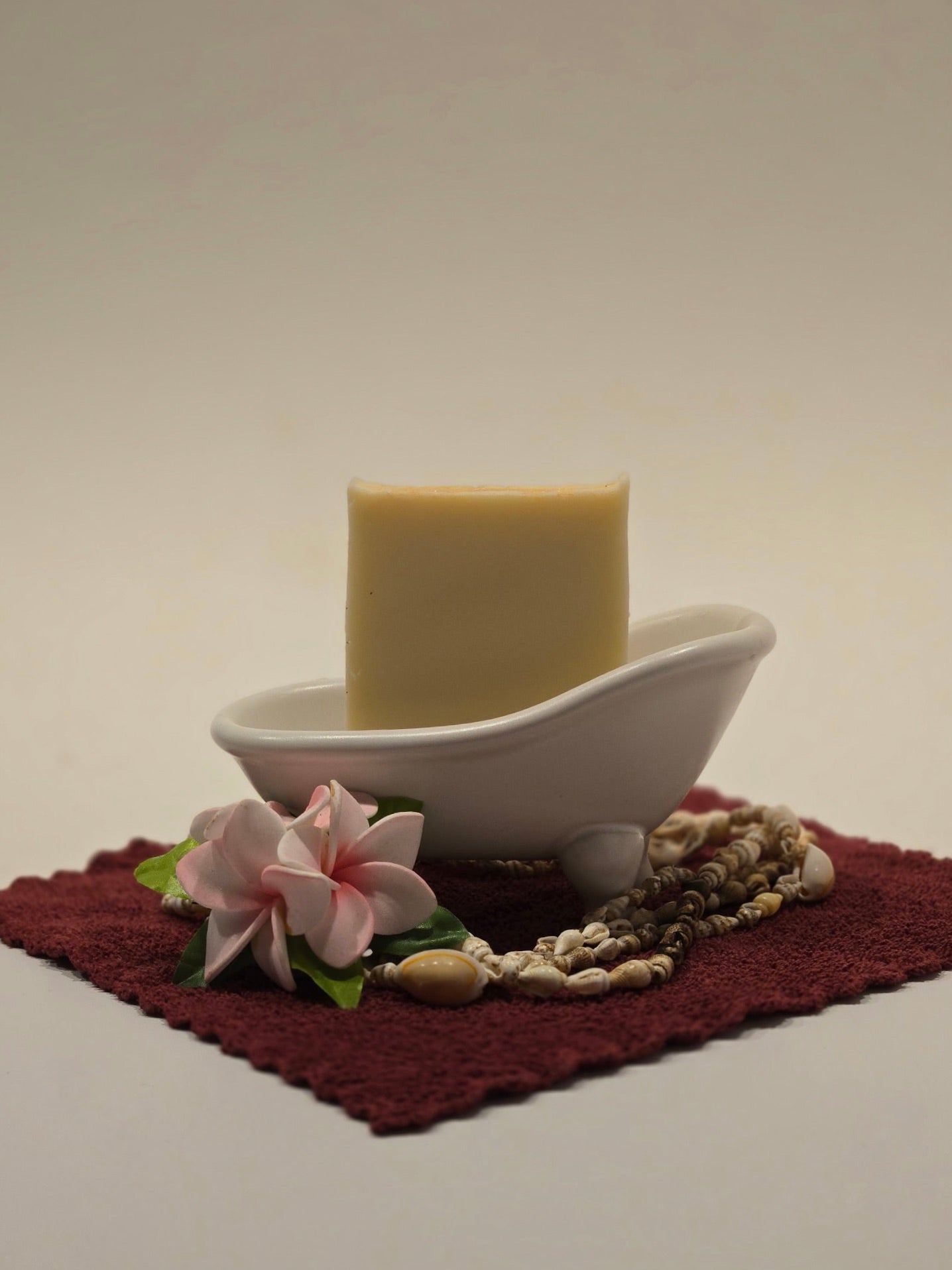 pineapple crown cold process soap bar made with olive oil, coconut oil, and castor oil.
